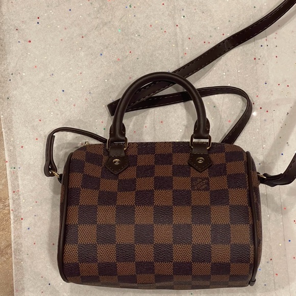 Brown Checkered Crossbody Fashion Bag,Gorgeous! - Picture 5 of 5